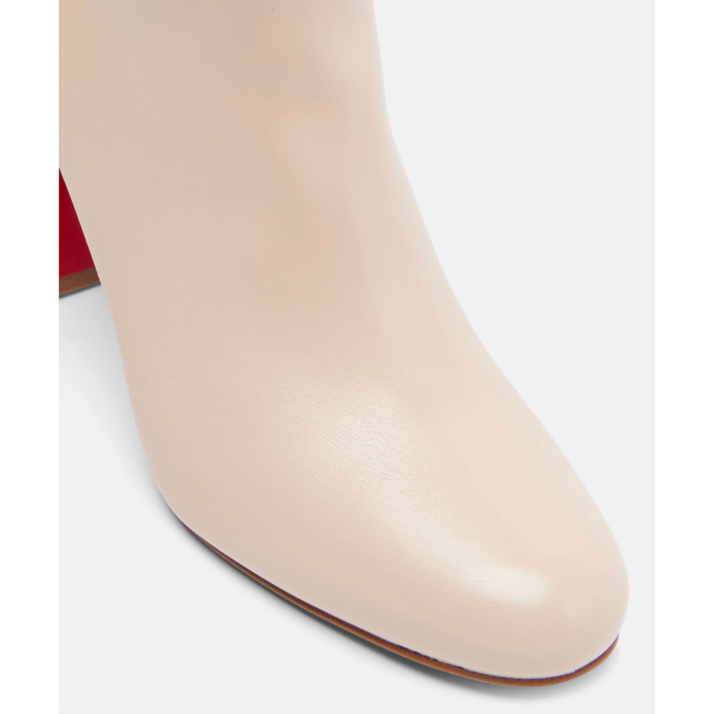 Christian Louboutin Janitta 85 Pearl Beige Leather Knee High Heel Boot 37.5 - Picture 12 of 16